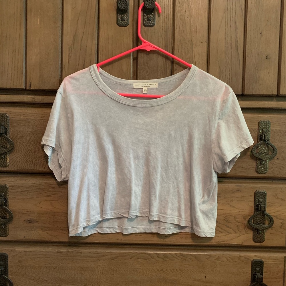 Light gray/purple tie dye top